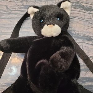Vintage kitty cat plush backpack